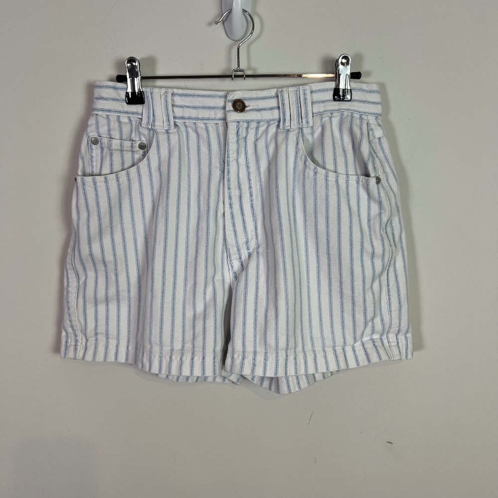 Durango Women’s Vintage White Blue Striped High Waist Shorts